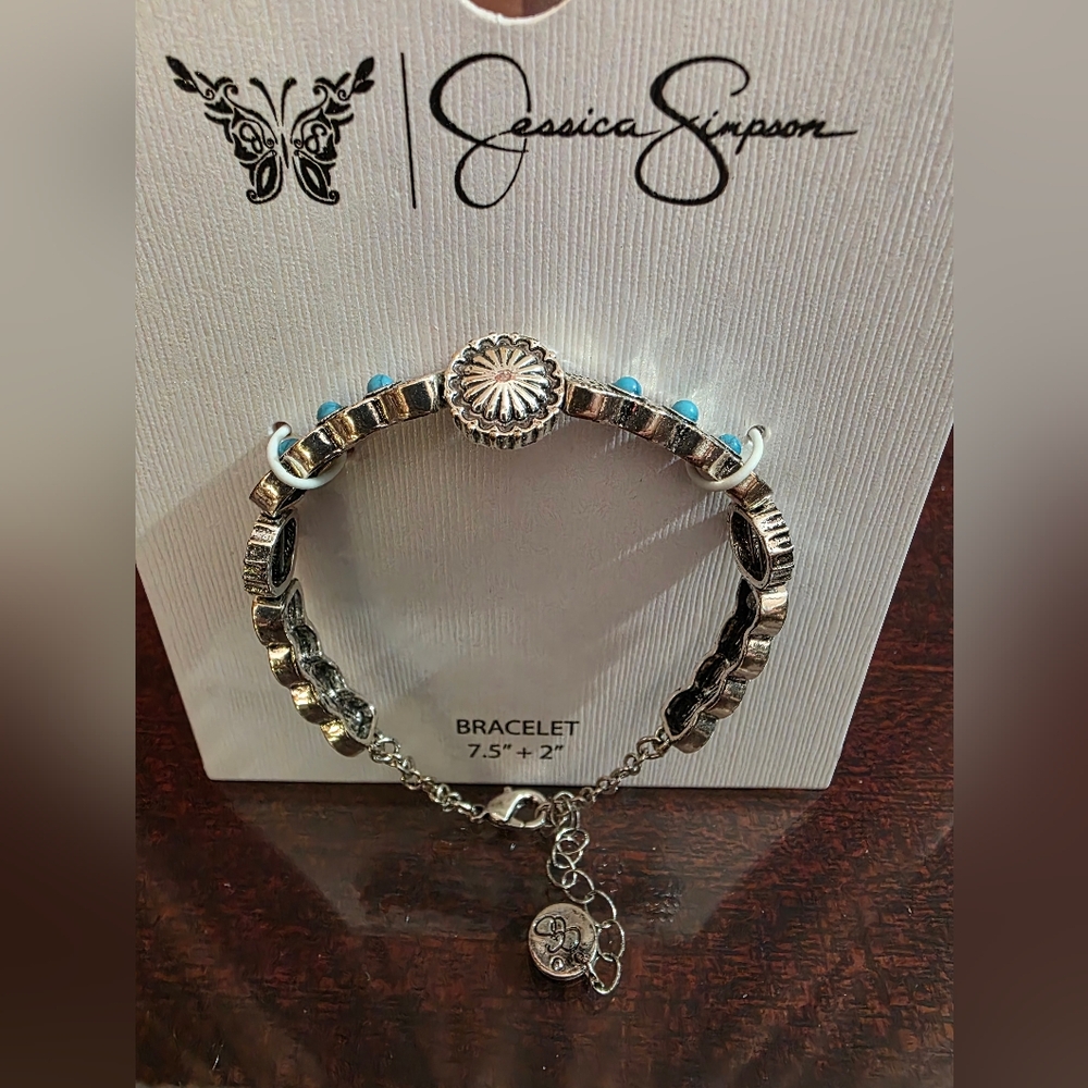 NWT Jessica Simpson Silver and Blue Bracelet